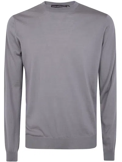 Filippo De Laurentiis Round-neck Wool Sweater In Gray