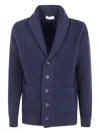 Filippo De Laurentiis Shawl Collar Pocket Cardigan Clothing In Blue