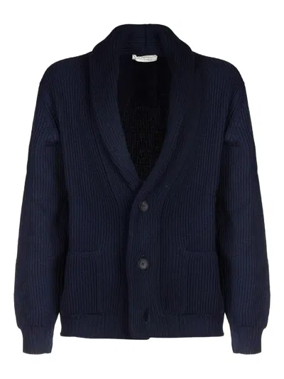 Filippo De Laurentiis Shawl-collar Cardigan In Blue