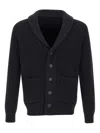 Filippo De Laurentiis Shawl-collar Patch-pocket Cardigan In Black