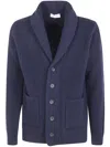Filippo De Laurentiis Shawl Collar Pocket Cardigan Clothing In Blue