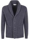Filippo De Laurentiis Shawl Collar Pocket Cardigan Clothing In Gray