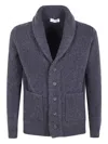 Filippo De Laurentiis Shawl-collar Pocket Cardigan In Gray