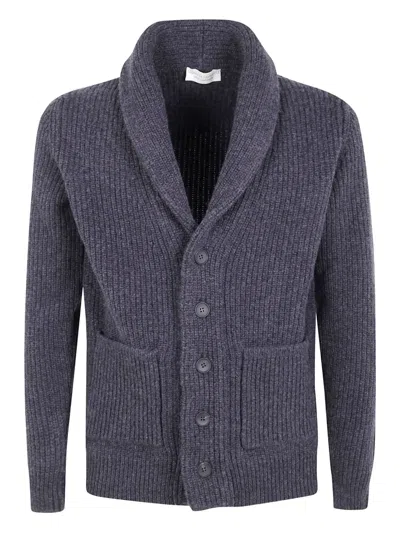 Filippo De Laurentiis Shawl-collar Pocket Cardigan In Gray