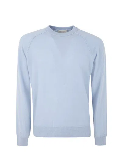 Filippo De Laurentiis Raglan Sleeve Round Neck Pullover In Blue