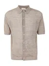 Filippo De Laurentiis Short Sleeve Over Shirt In Brown