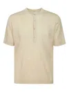 Filippo De Laurentiis Short-sleeved Button-placket T-shirt In Neutral