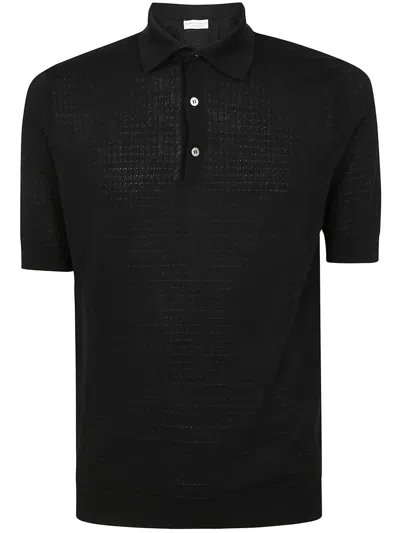 Filippo De Laurentiis Short Sleeves 3 Bottons Polo Shirt Clothing In Black