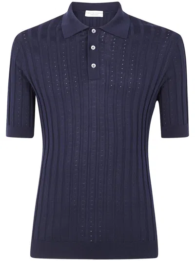 Filippo De Laurentiis Short Sleeves 3 Bottons Polo Shirt Clothing In Blue