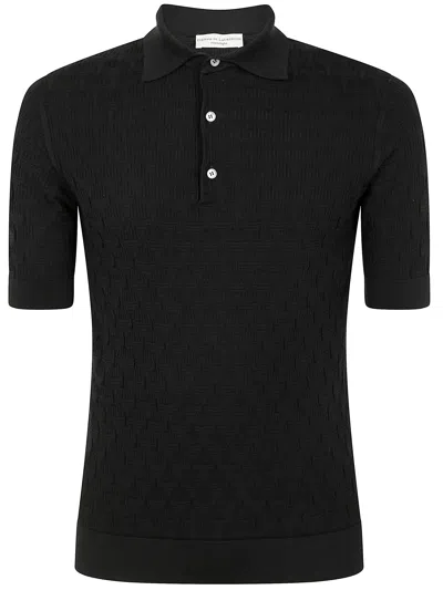 Filippo De Laurentiis Short Sleeves Polo Shirt In Black