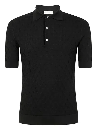 Filippo De Laurentiis Short Sleeves Polo Shirt In Black