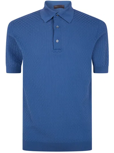 Filippo De Laurentiis Short Sleeves Polo Shirt In Blue