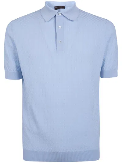 Filippo De Laurentiis Short Sleeves Polo Shirt In Blue