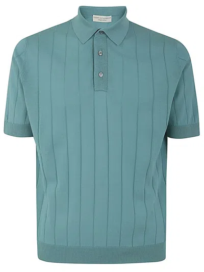 FILIPPO DE LAURENTIIS FILIPPO DE LAURENTIIS SHORT SLEEVES RIBBED POLO CLOTHING