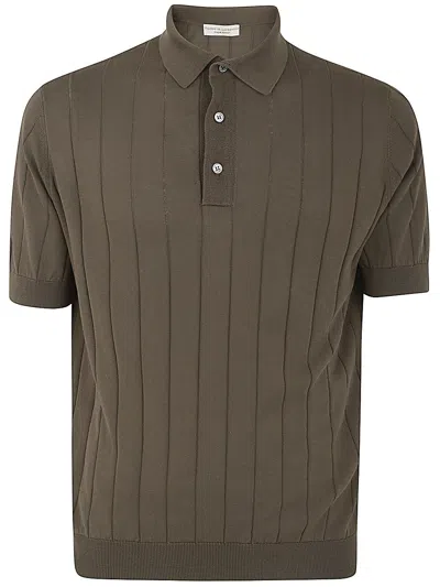 Filippo De Laurentiis Short Sleeves Ribbed Polo Clothing In Green