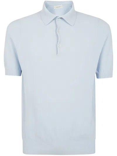 Filippo De Laurentiis Short Sleeves Rice Stitch Polo Shirt In Grey