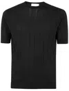 Filippo De Laurentiis Short Sleeves Round Neck Sweater In Black