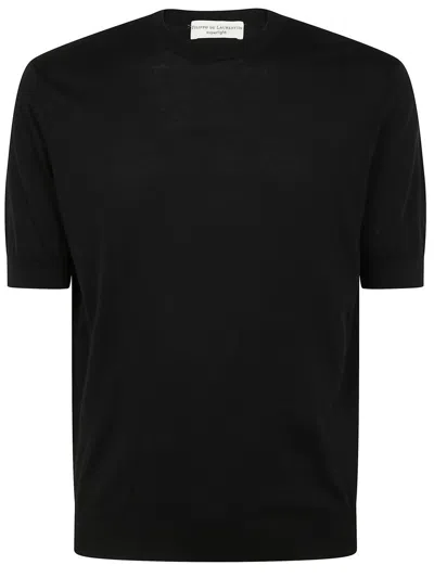Filippo De Laurentiis Short Sleeves Round Neck Sweater Clothing In Black