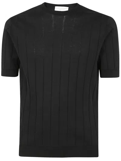 Filippo De Laurentiis Short Sleeves Round Neck Sweater Clothing In Black