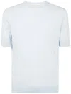 Filippo De Laurentiis Short Sleeves Round Neck Sweater In Grey