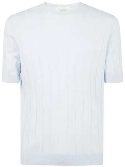 Filippo De Laurentiis Short Sleeves Round Neck Sweater Clothing In Grey