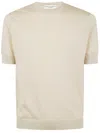 Filippo De Laurentiis Short Sleeves Round Neck Sweater In Neutral