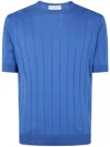 Filippo De Laurentiis Short Sleeves Round Neck Sweater In Sugar Paper