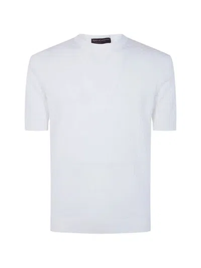 Filippo De Laurentiis Short Sleeves Round Neck Sweater In White