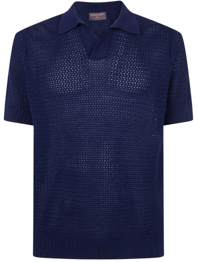 Filippo De Laurentiis Short Sleeves "skipper" Polo Shirt In Blue