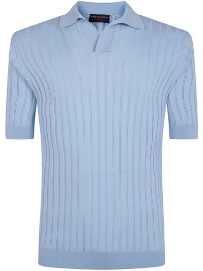 Filippo De Laurentiis Short Sleeves "skipper" Polo Shirt In Blue