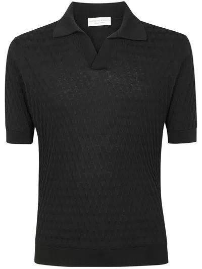 Filippo De Laurentiis Short Sleeves Skipper Polo Shirt Clothing In Black
