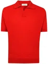 Filippo De Laurentiis Short Sleeves Skipper Polo Shirt In Flame Red