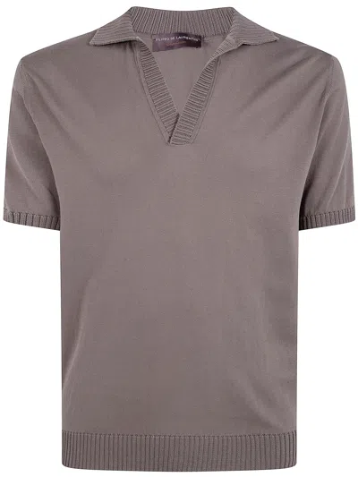 Filippo De Laurentiis Short Sleeves "skipper" Polo Shirt In Gray
