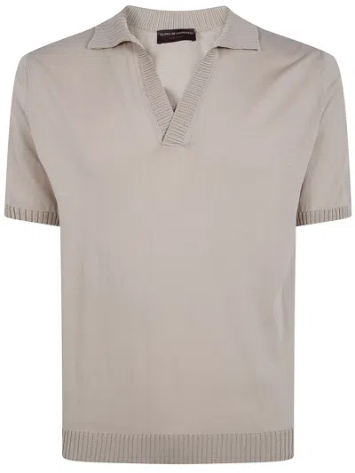Filippo De Laurentiis Short Sleeves "skipper" Polo Shirt In Metallic