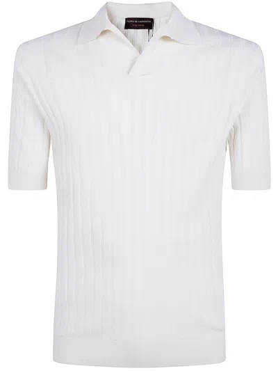 Filippo De Laurentiis Short Sleeves "skipper" Polo Shirt In White
