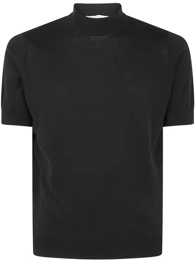 Filippo De Laurentiis Short Sleeves Turtle Neck Sweater Clothing In Black