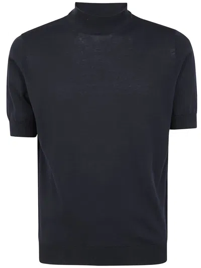 Filippo De Laurentiis Short Sleeves Turtle Neck Sweater Clothing In Blue