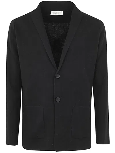 Filippo De Laurentiis Single Breasted Revers Jacket In Black