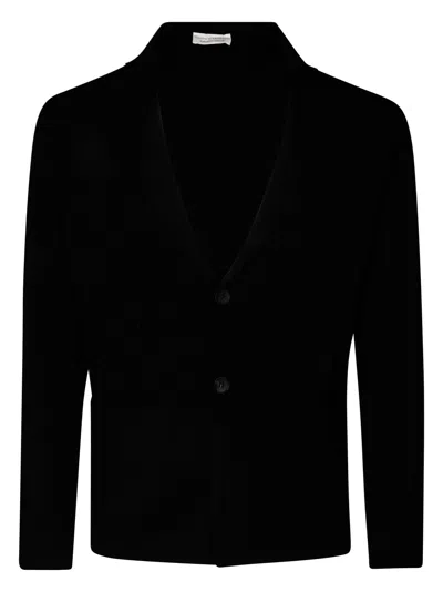 Filippo De Laurentiis Single Revers Jacket E.fine Merino In Black