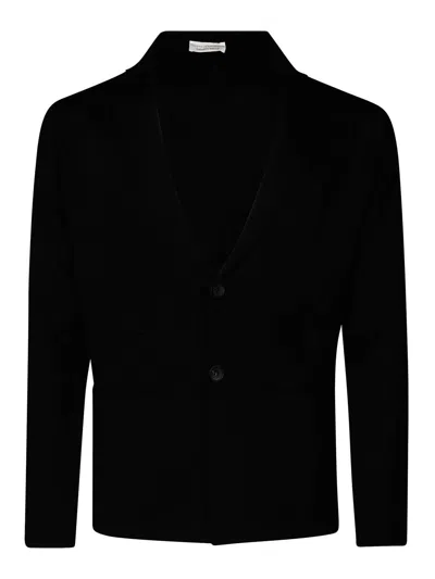 Filippo De Laurentiis Single Revers Jacket Efine Merino In Black