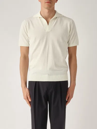 Filippo De Laurentiis Skipper M/c In Crepe Cotton Polo In White