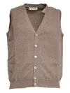 Filippo De Laurentiis Sleeveless Buttoned Gilet In Brown