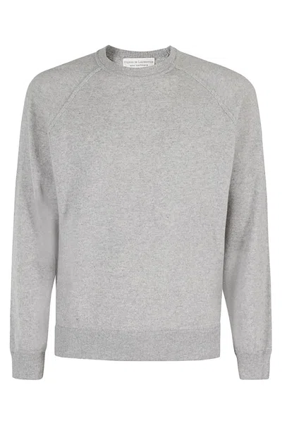 Filippo De Laurentiis Soft Wool Blend Crew Neck Pullover In Grey