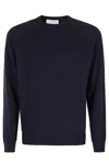 Filippo De Laurentiis Soft Wool-cashmere Blend Crew Neck Sweater In Blue