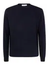 Filippo De Laurentiis Soft Wool-cashmere Blend Crew Neck Sweater In Blue