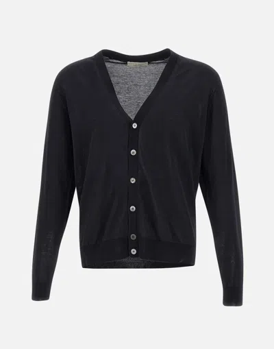 Filippo De Laurentiis Man Cardigan Midnight Blue Size 50 Cotton In Verde Scuro