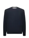 Filippo De Laurentiis Soft Wool-cashmere Blend Crew Neck Sweater In Blue