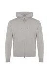 Filippo De Laurentiis Long Sleeves Cashmere Wool Full Zip Hoodie In Gray