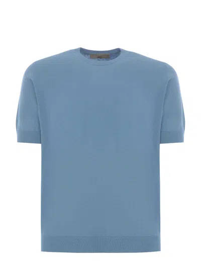 Filippo De Laurentiis T-shirt In Cotton Thread In Blue