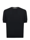 Filippo De Laurentiis Short Sleeves Round Neck Sweater In Black